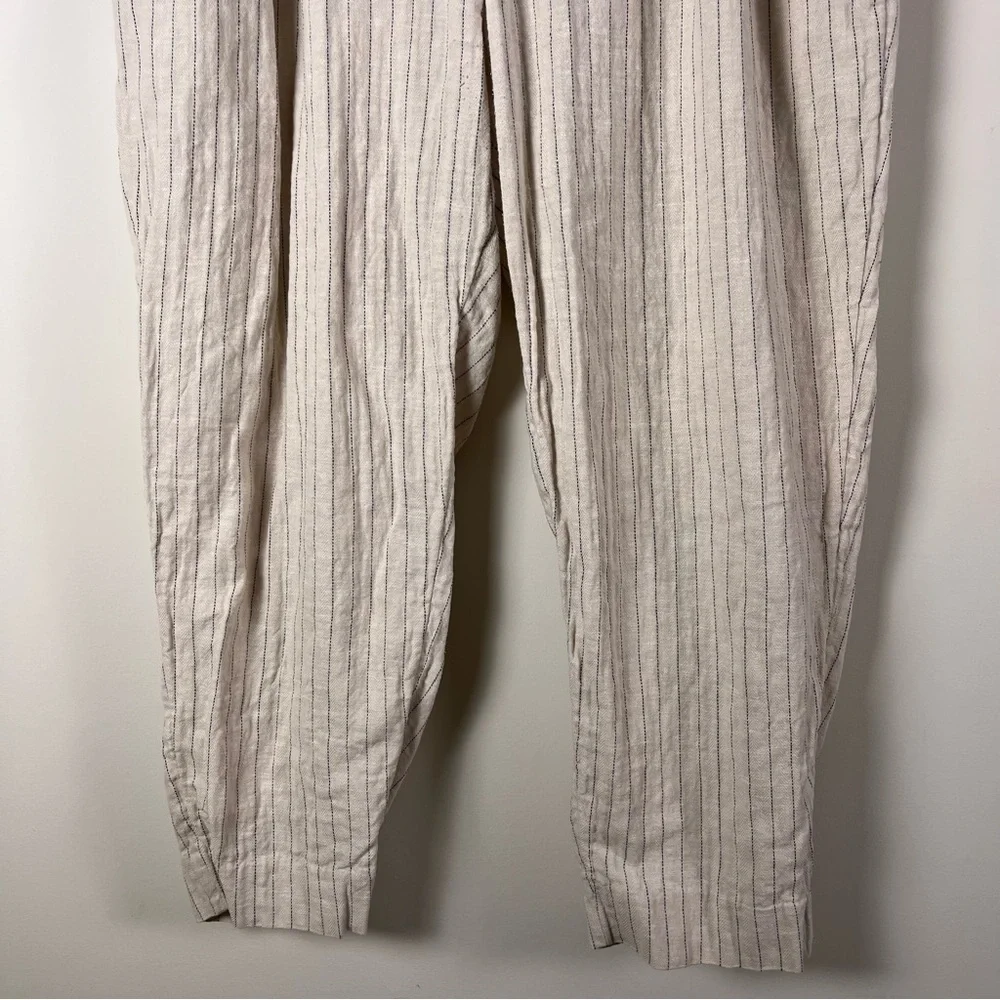 Banana Republic Womens Linen Blend Pants Size 16 Neutral Lightweight Tailored